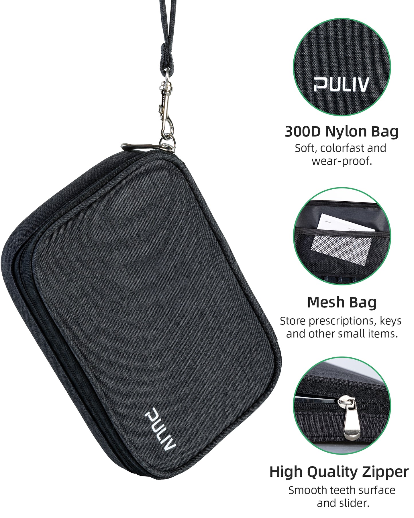 Weekly Pill Organizer 4 Times a Day with a Business Stylish Bag