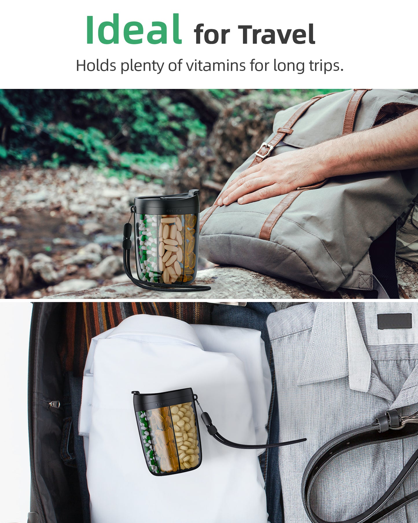 Supplement Organizer for Holding 6 Various Vitamins