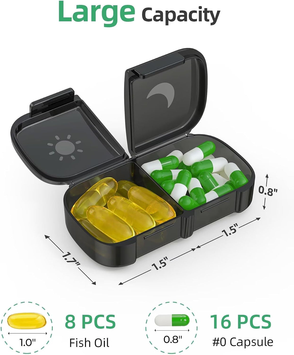 PULIV Weekly Pill Organizer 2 Times a Day, One-Side Opening for Easy t ...