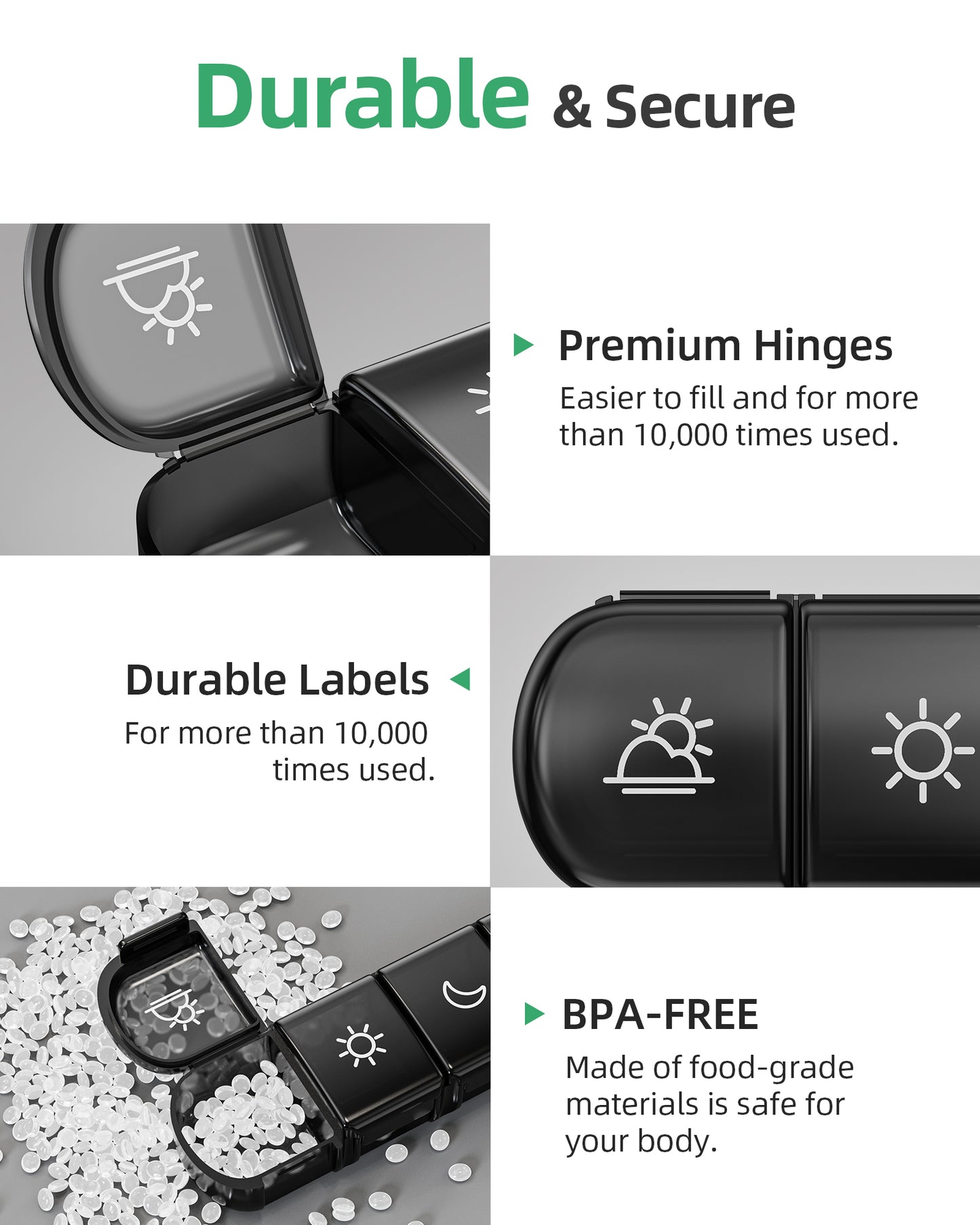 Weekly Pill Organizer 4 Times a Day with a Business Stylish Bag