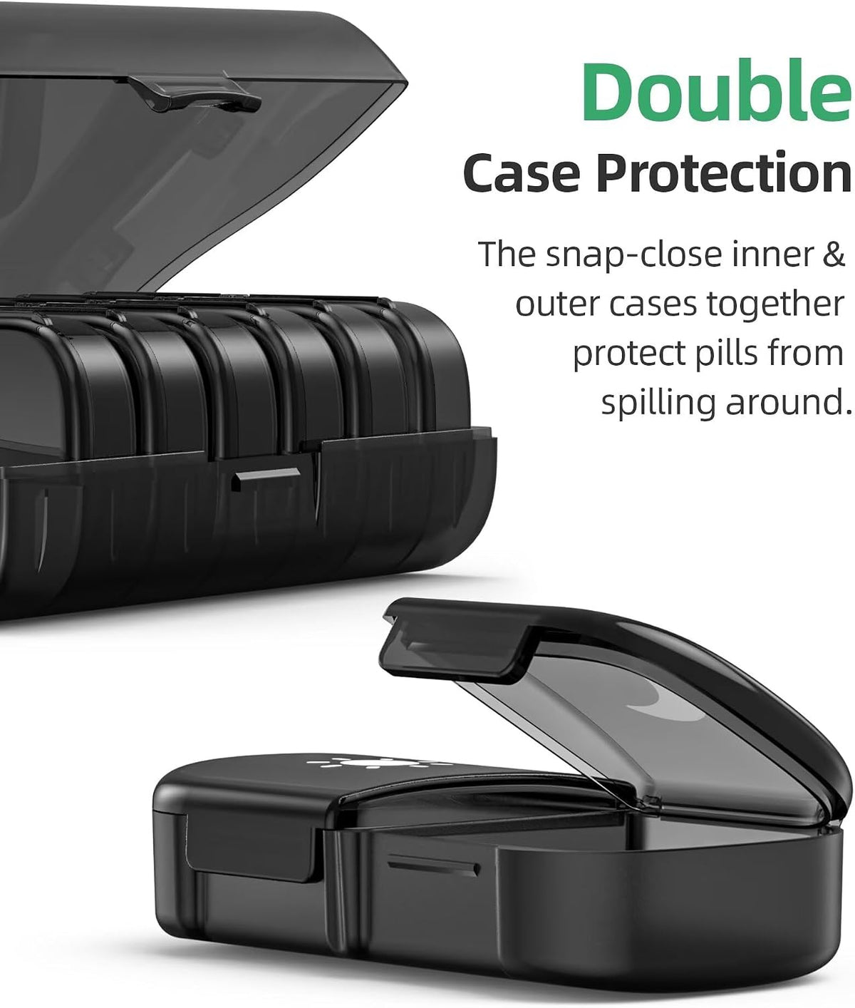 PULIV Weekly Pill Organizer 2 Times a Day, One-Side Opening for Easy t ...